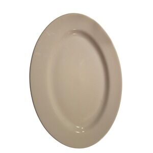 Homer Laughlin China Cream White Oval Serving Platter 15x11 Heavy‎ USA PPC